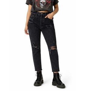 PacSun Ultra High Rise Slim Distressed Jeans Washed Black Size 28 NWT